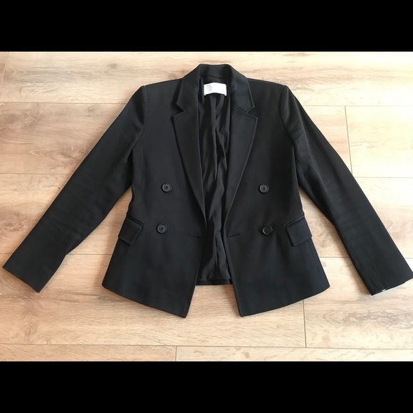 Hugo Boss blazer black suit jacket pinstripe silk like lining - Picture 3 of 15